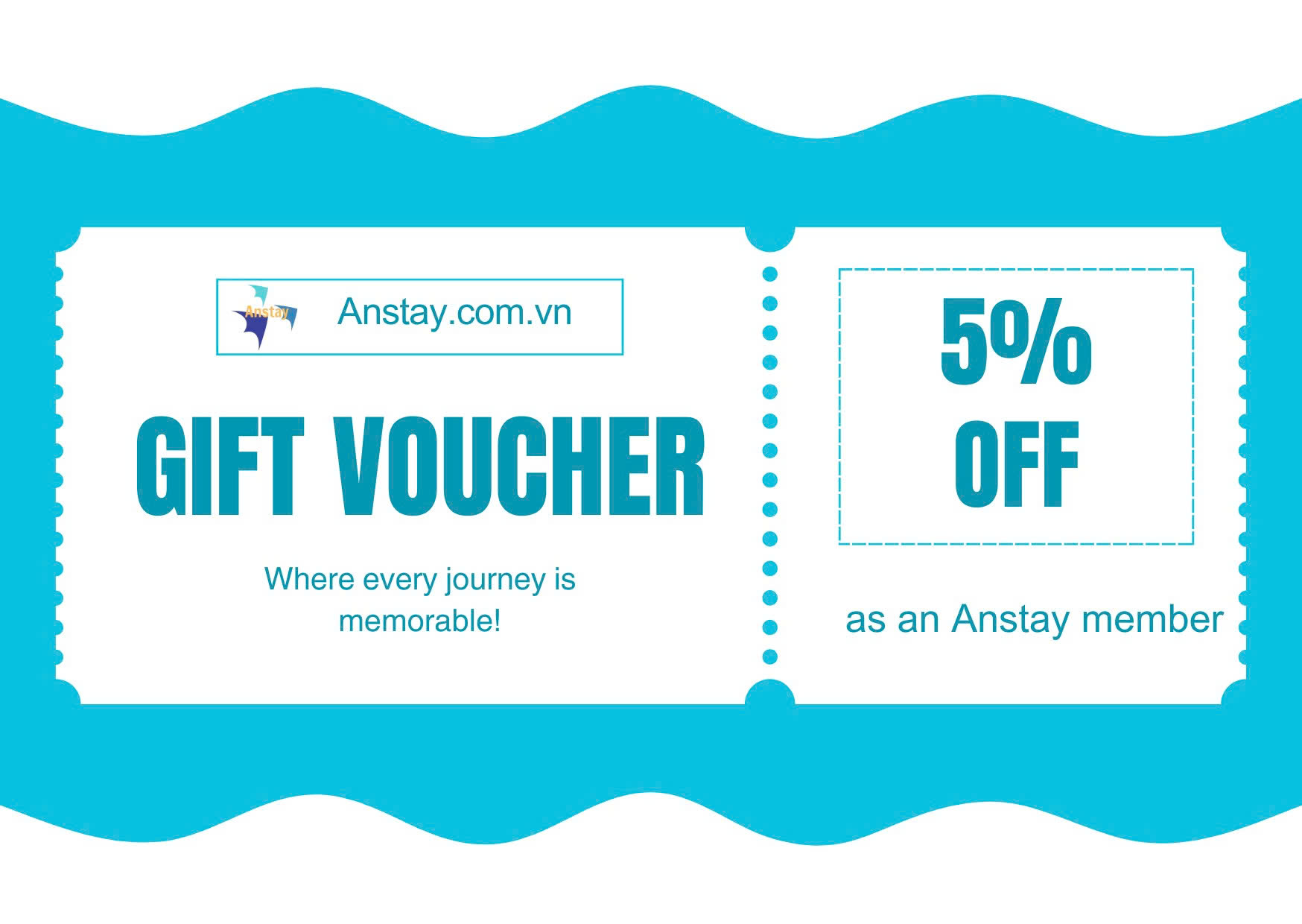 Phiếu ưu đãi 5% từ Anstay
